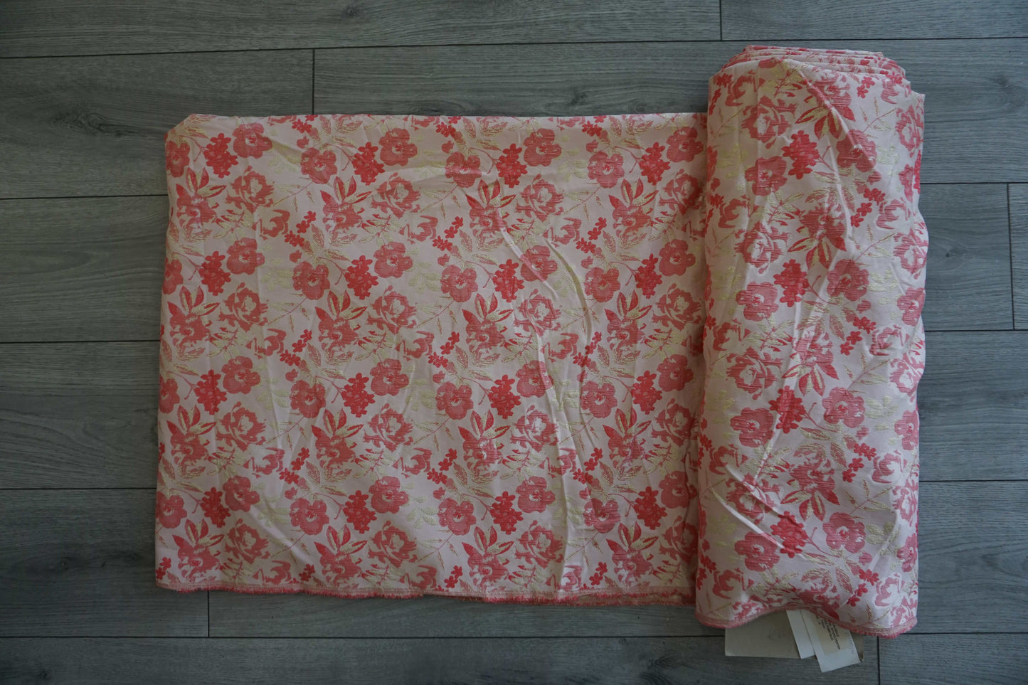 Pink and Gold Foral Brocade