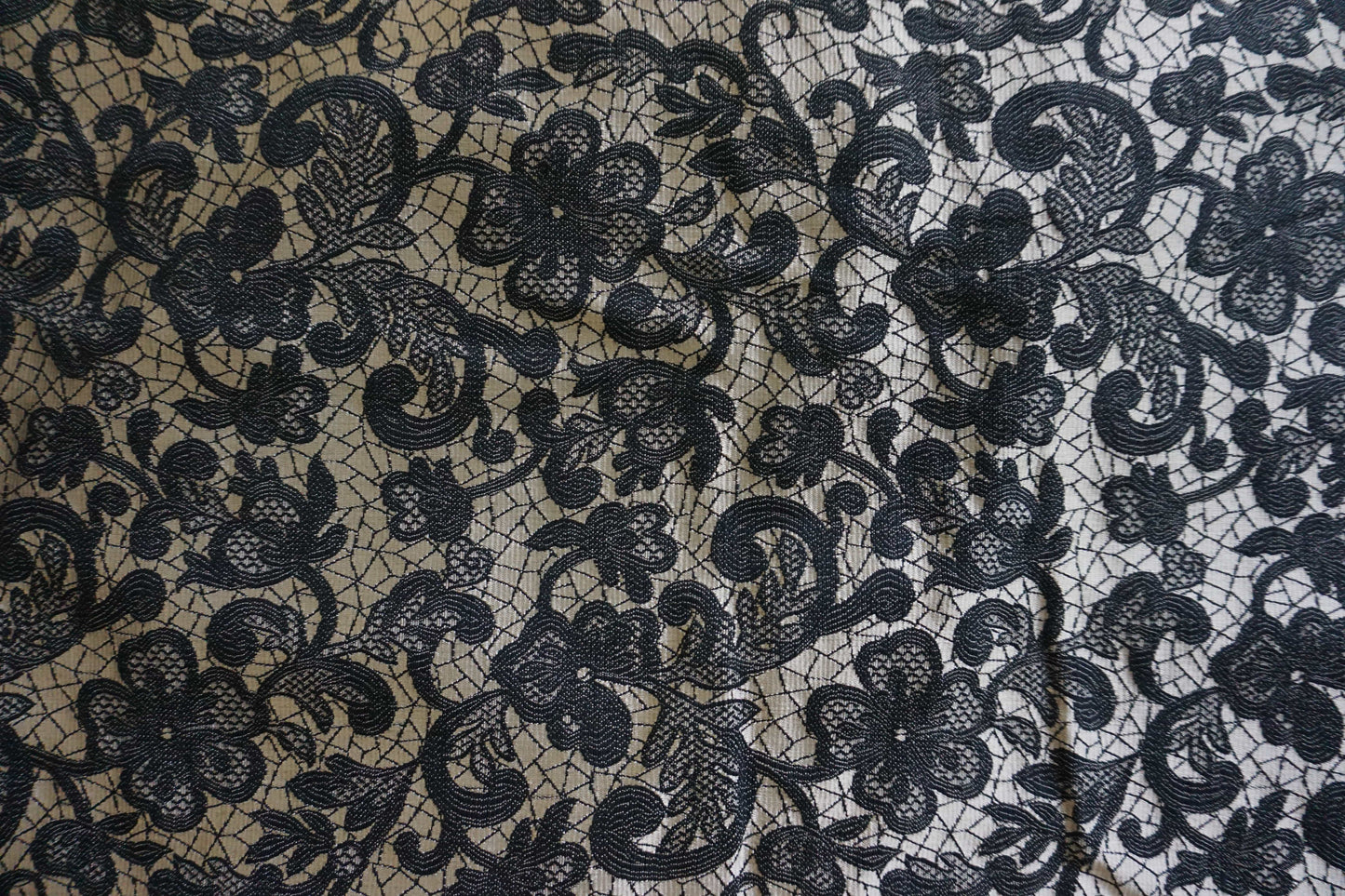 Black and Gold Floral Brocade