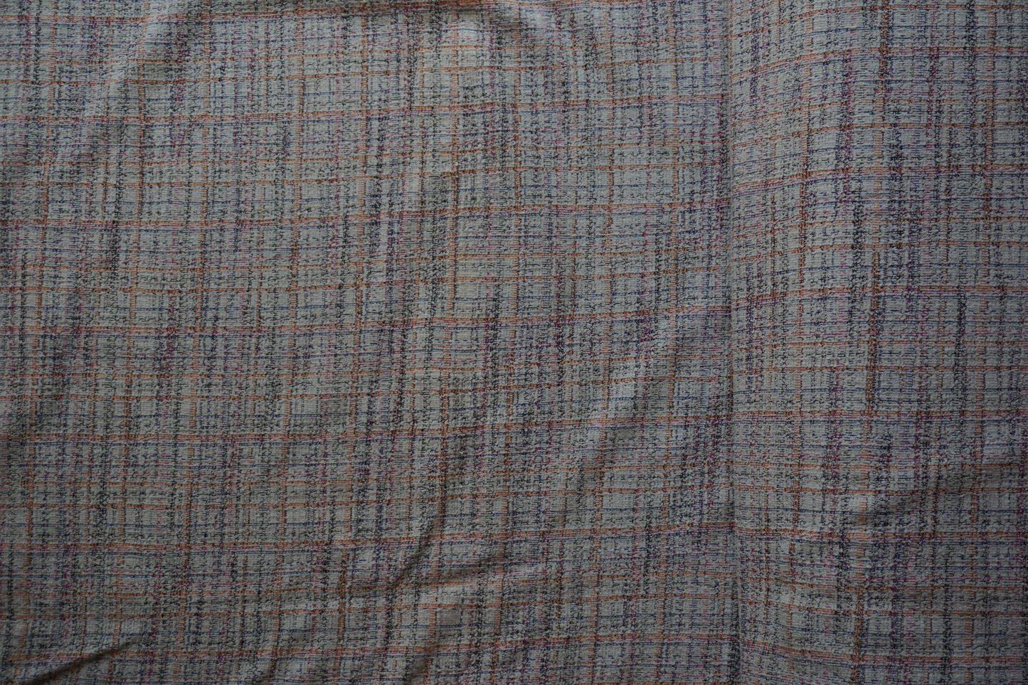 Cream & Cerise Check Tweed Fabric