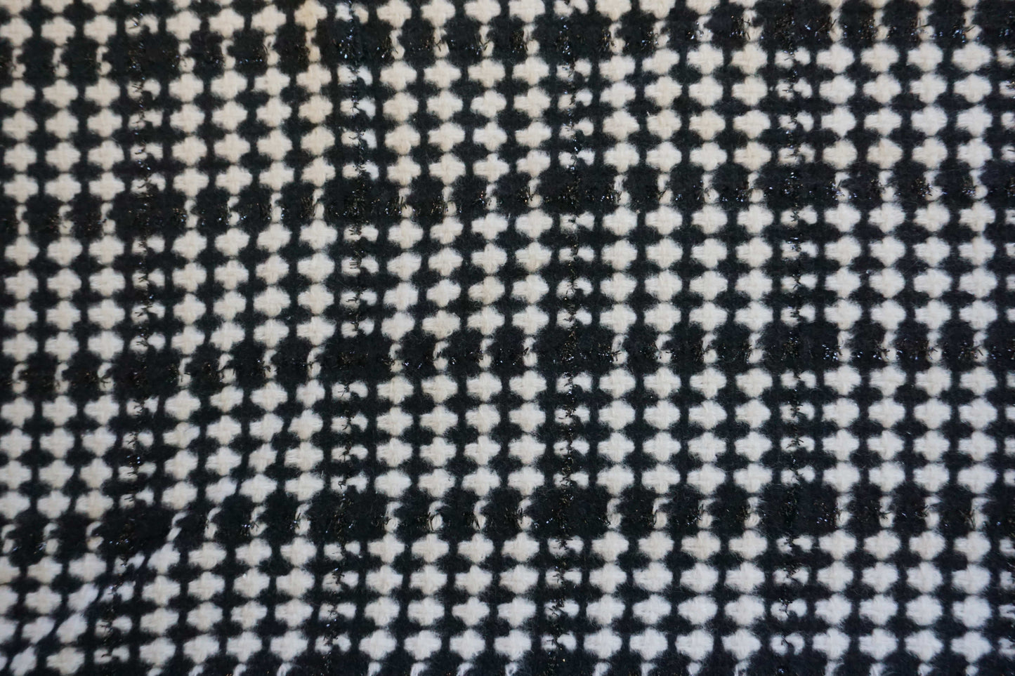 Black & White Check Synthetic Wool