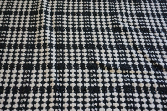 Black & White Check Synthetic Wool