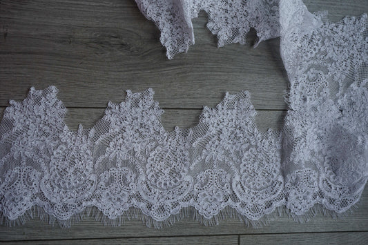 Chantilly Lace Trim with eyelash edge scallop