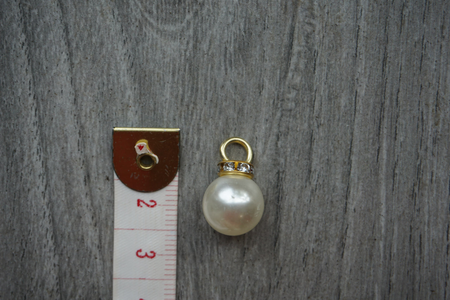 Faux Pearl Drop Charms with Rhinestone Accents Pack of 10