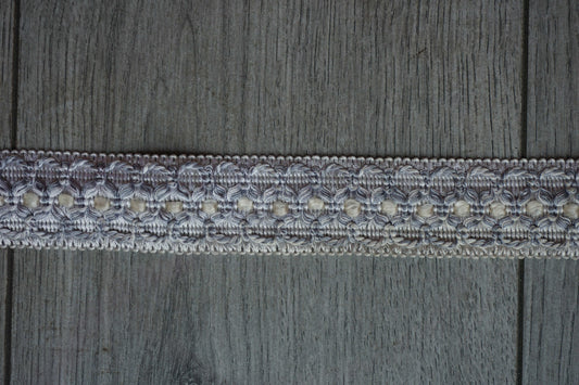 Gimp Scroll Braid Trim – Blue and Cream