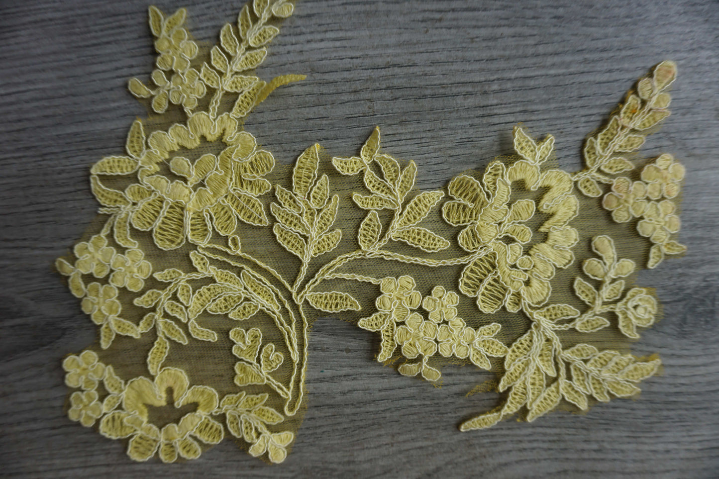 Yellow Floral Lace Appliqué