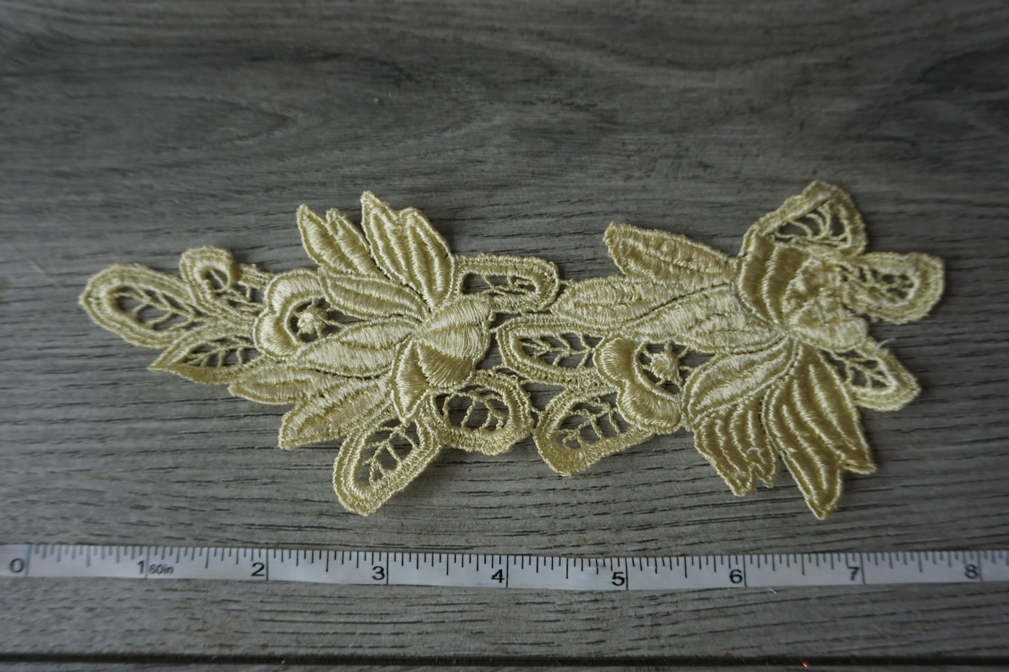 light yellow flower lace applique