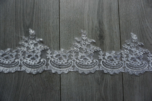 Lace Trim with Silver Cord