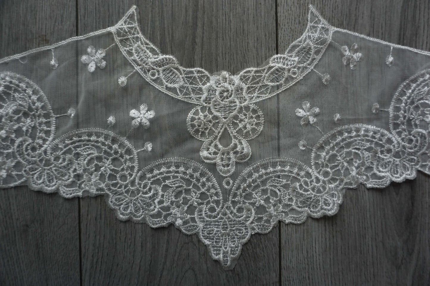 Elegant White Lace Appliqué Collar
