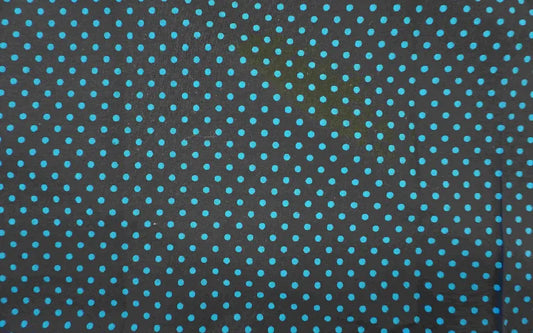 Teal Polka Dot Patterned Stretch Cotton