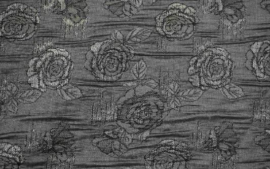 Silver Brocade with a Floral Pattern