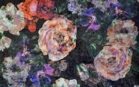 Platinum Velvet with Floral Print