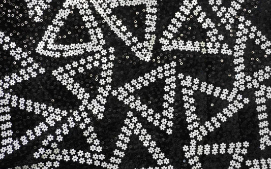 Black & White Geometric Pattern Velvet