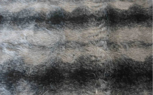 Grey & Black Stripe Faux Fur