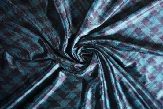 Green & Black Check Velvet