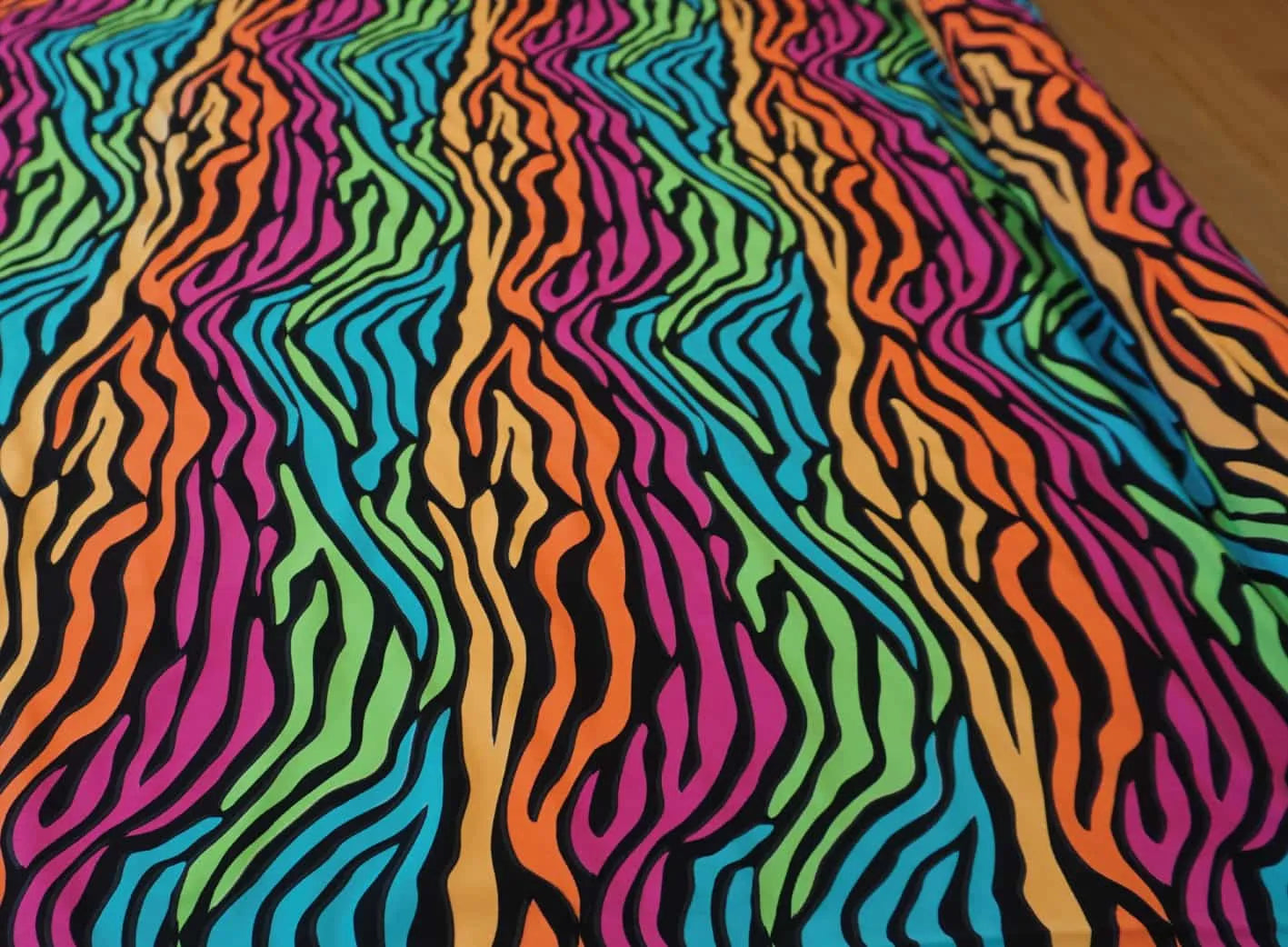 Rainbow tiger stripe Lycra