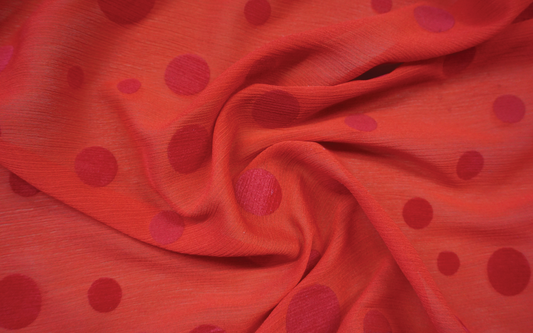 Red Polka Dot Chiffon