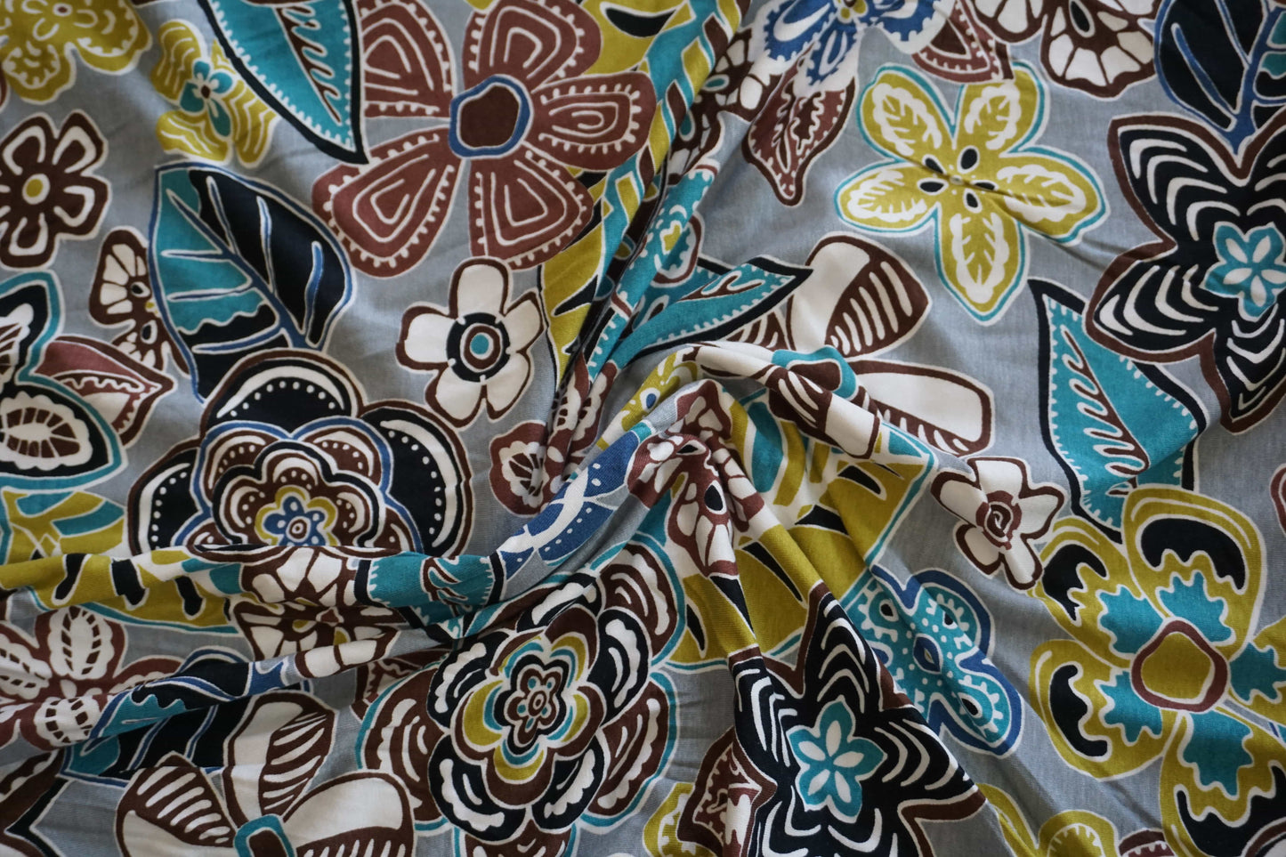Floral Patterned Stretch Jersey Fabric