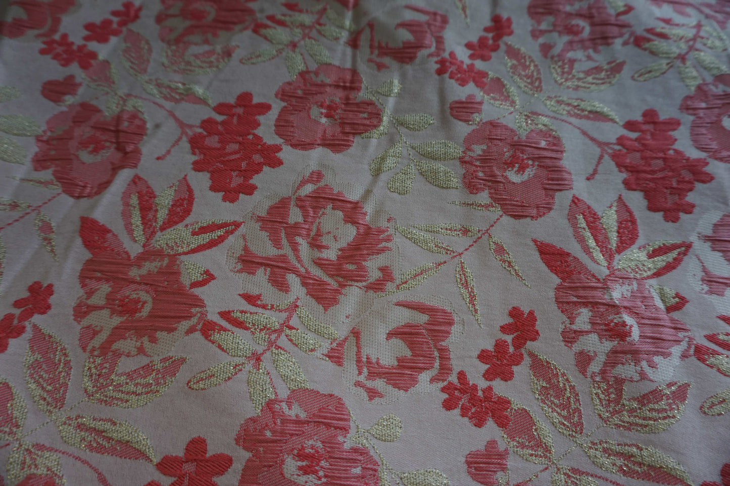 Pink and Gold Foral Brocade