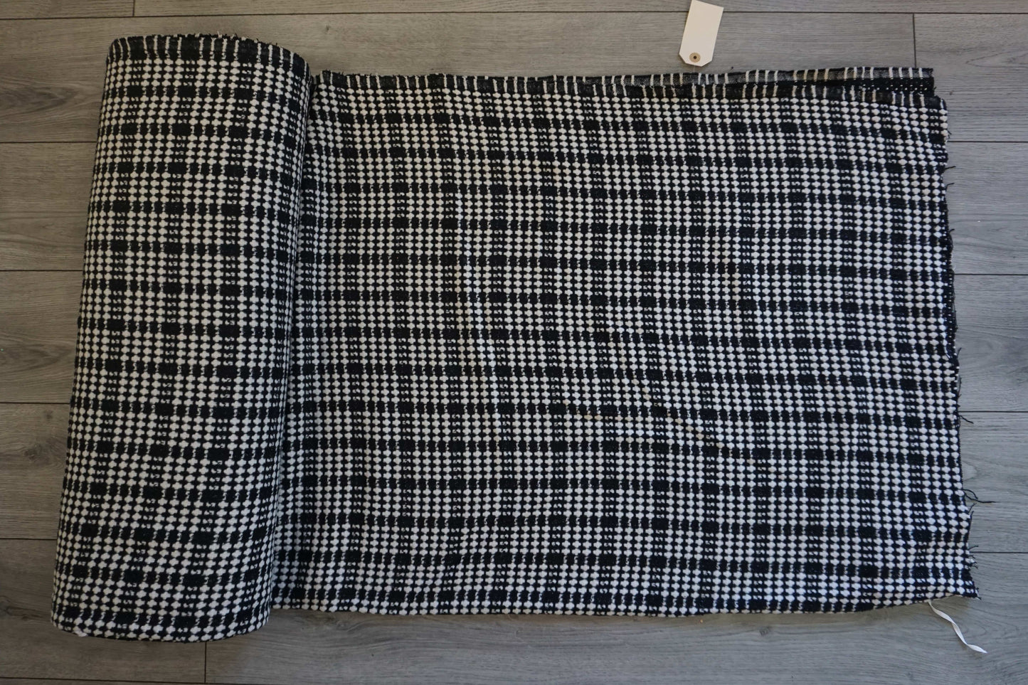 Black & White Check Synthetic Wool