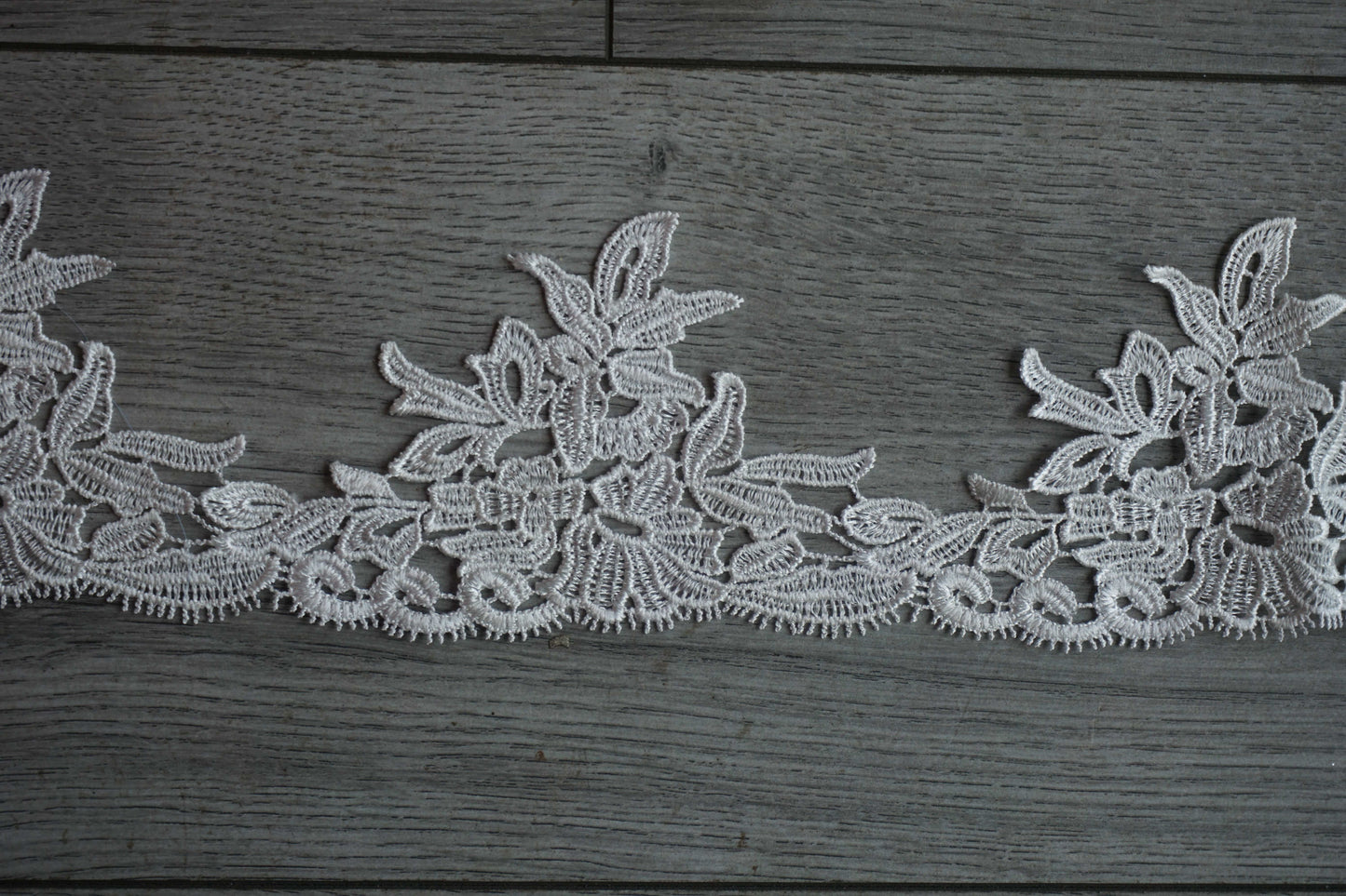 Floral Embroidered Lace Trim – Light Ivory