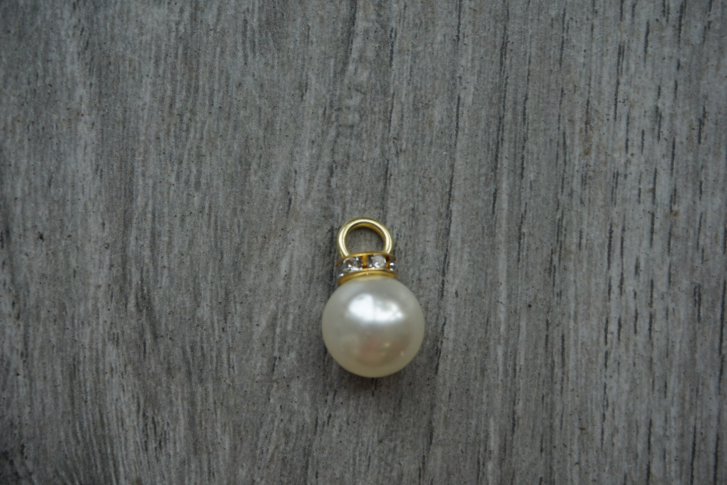 Faux Pearl Drop Charms with Rhinestone Accents Pack of 10