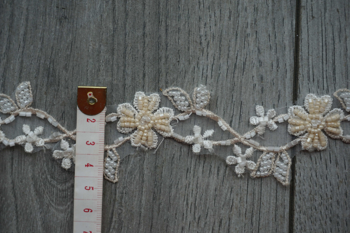 Floral Embroidery Sequinned Beaded Lace Trim
