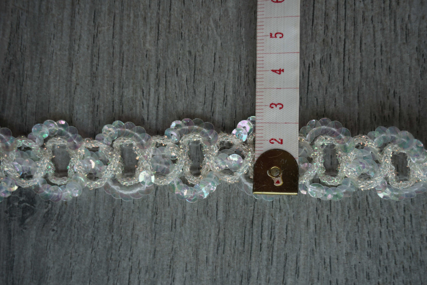 White & Clear Sequin Trim