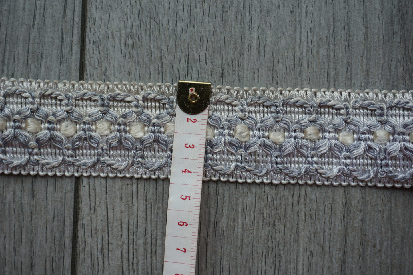 Gimp Scroll Braid Trim – Blue and Cream