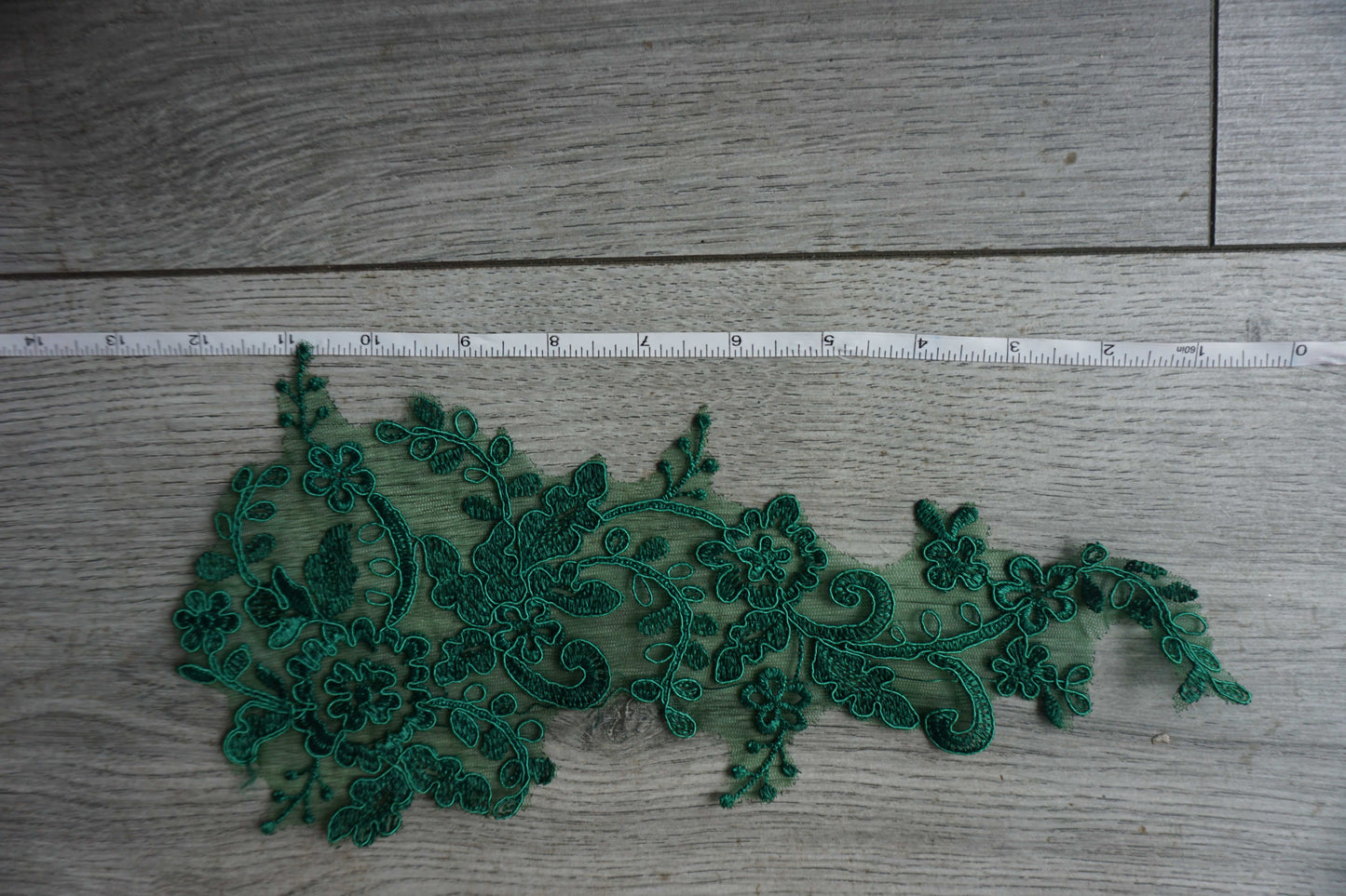 Emerald Green Floral Lace Appliqué