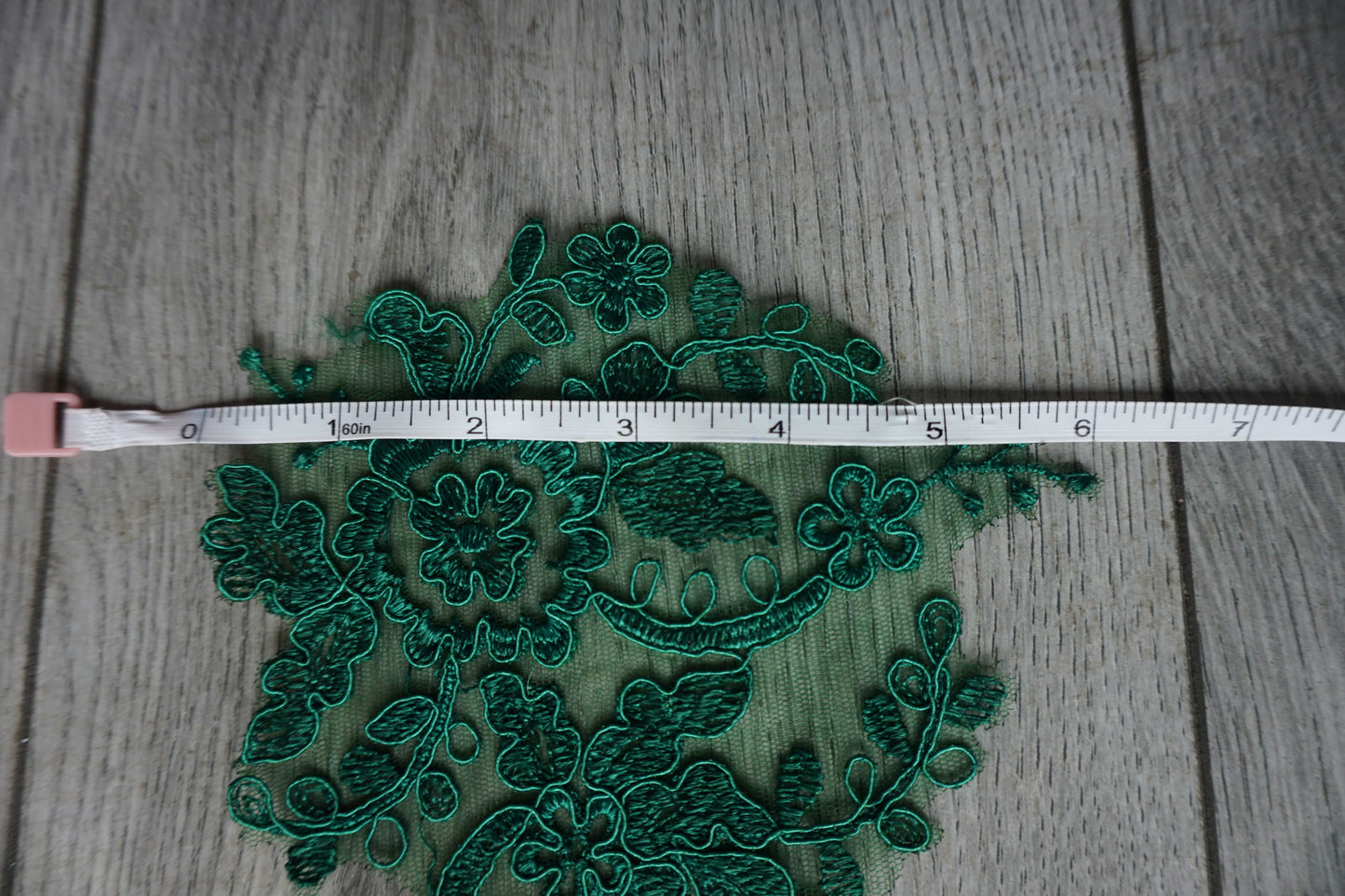 Emerald Green Floral Lace Appliqué
