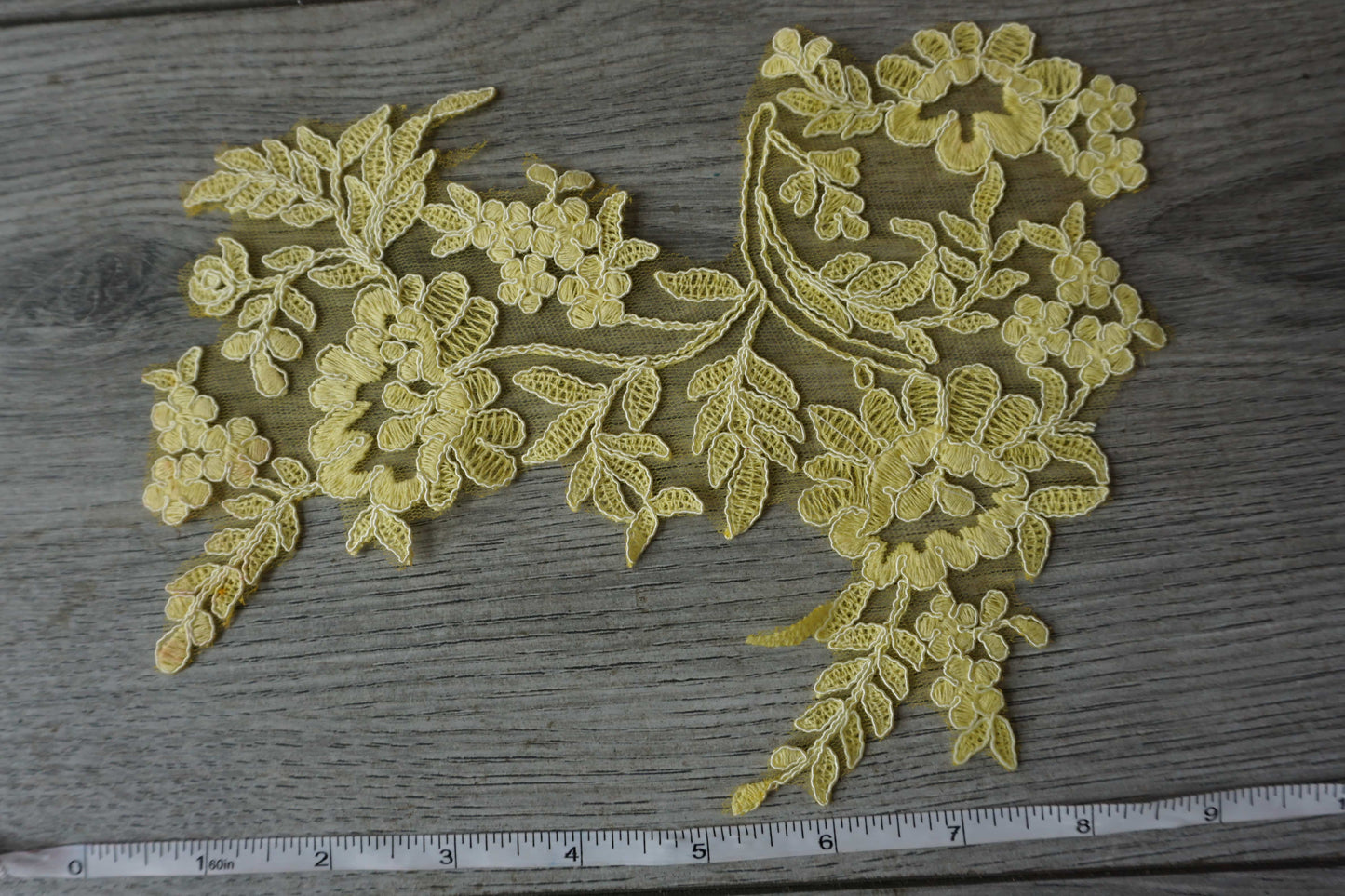 Yellow Floral Lace Appliqué