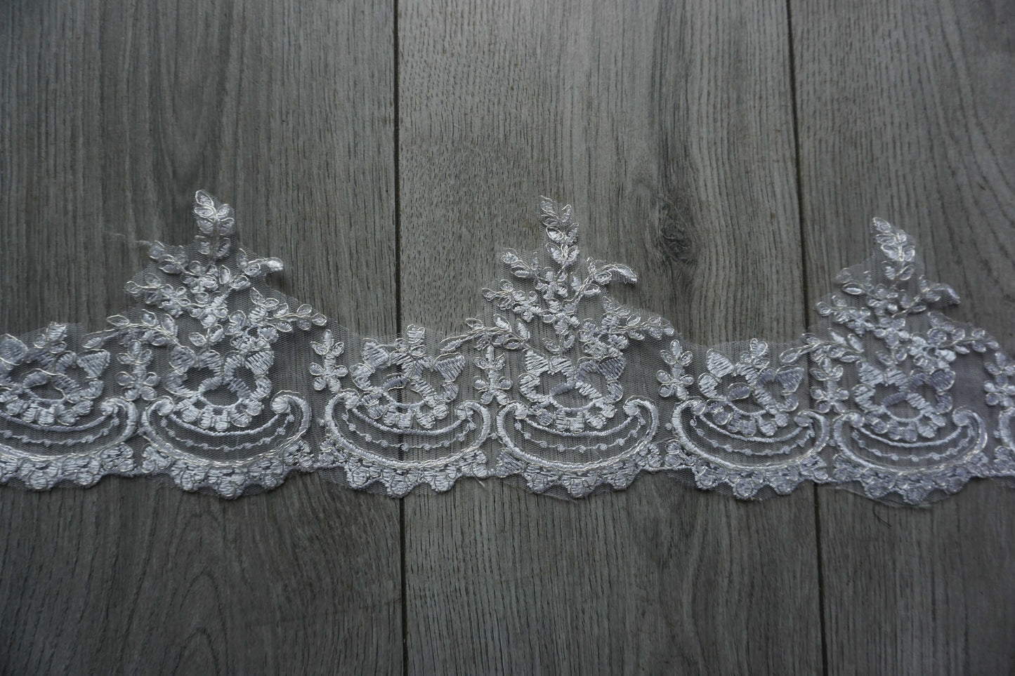 Lace Trim with Silver Cord