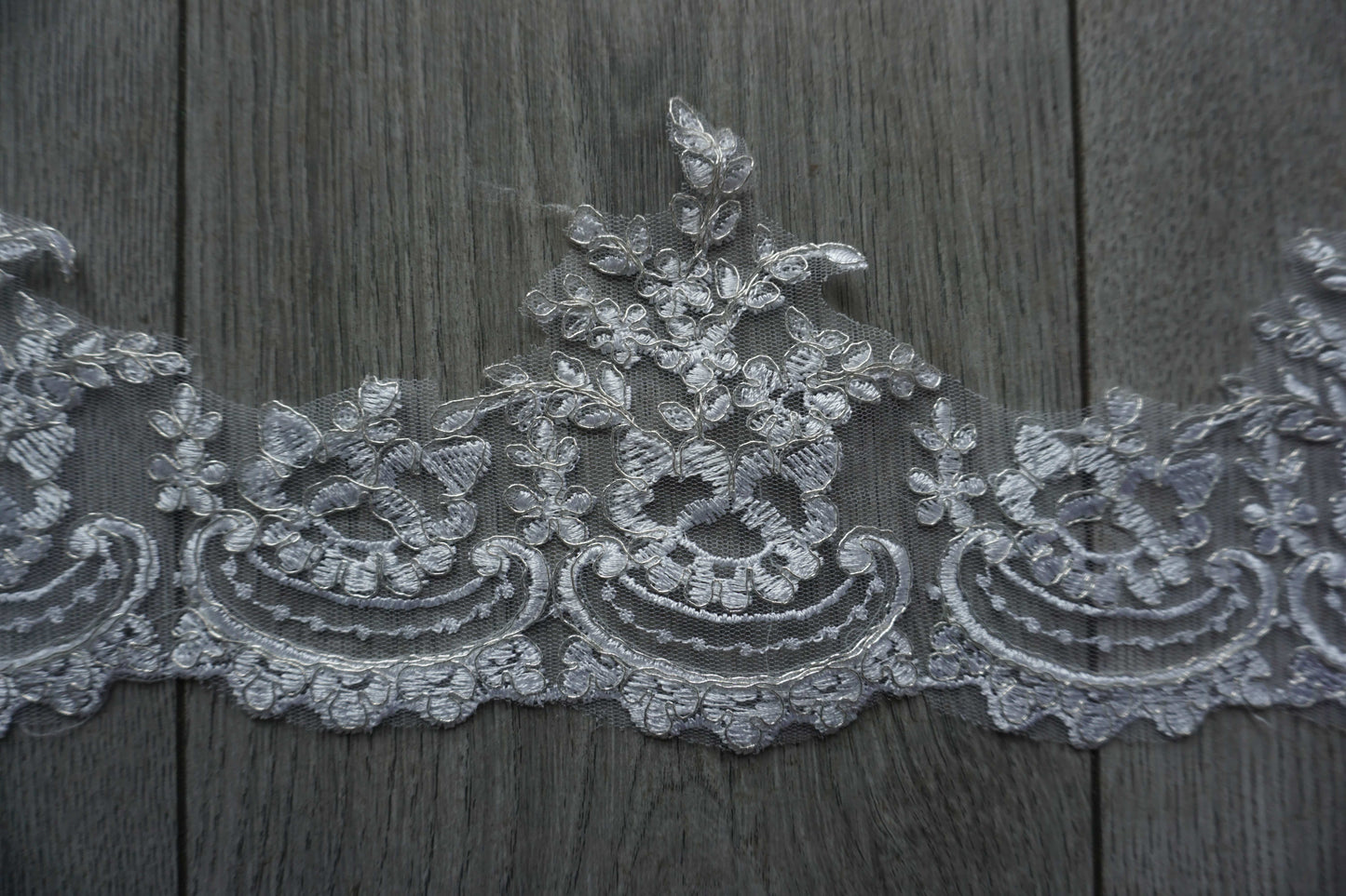 Lace Trim with Silver Cord