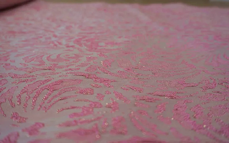 Pink Brocade with Raised Pattern