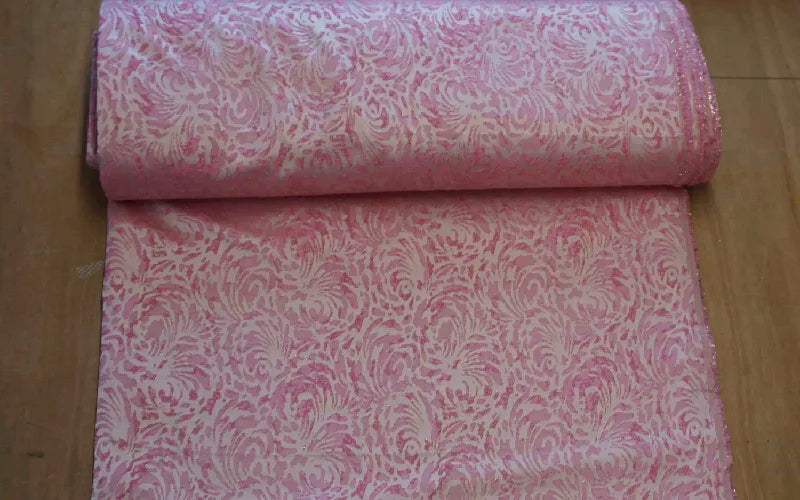 Pink Brocade with Raised Pattern