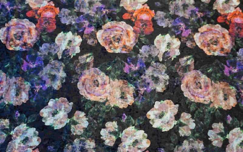 Platinum Velvet with Floral Print