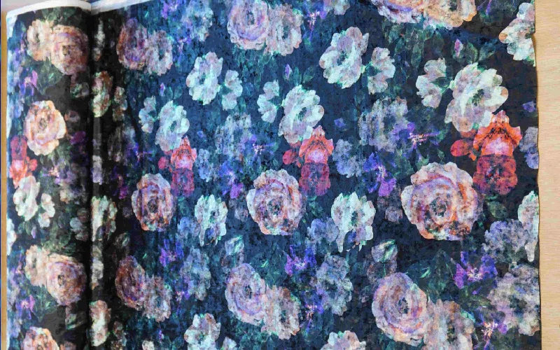 Platinum Velvet with Floral Print