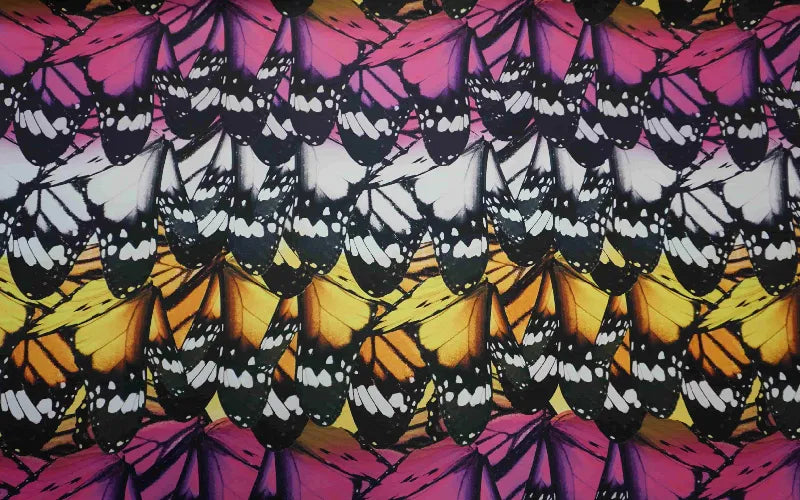 Butterfly Print Satin