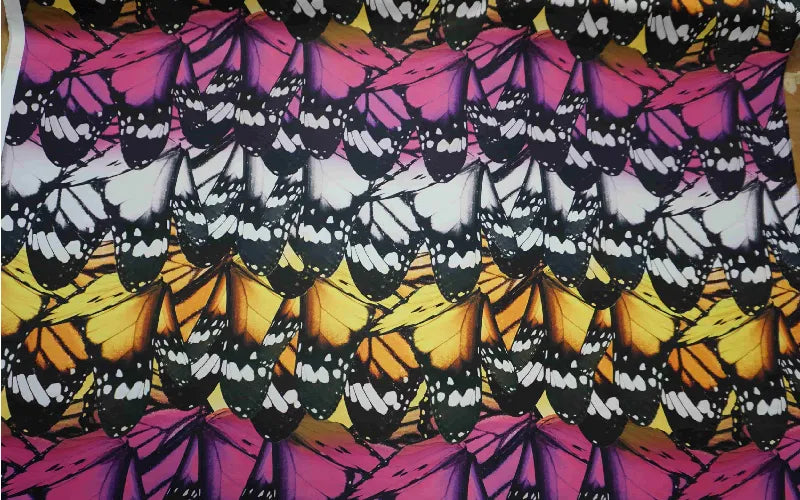 Butterfly Print Satin