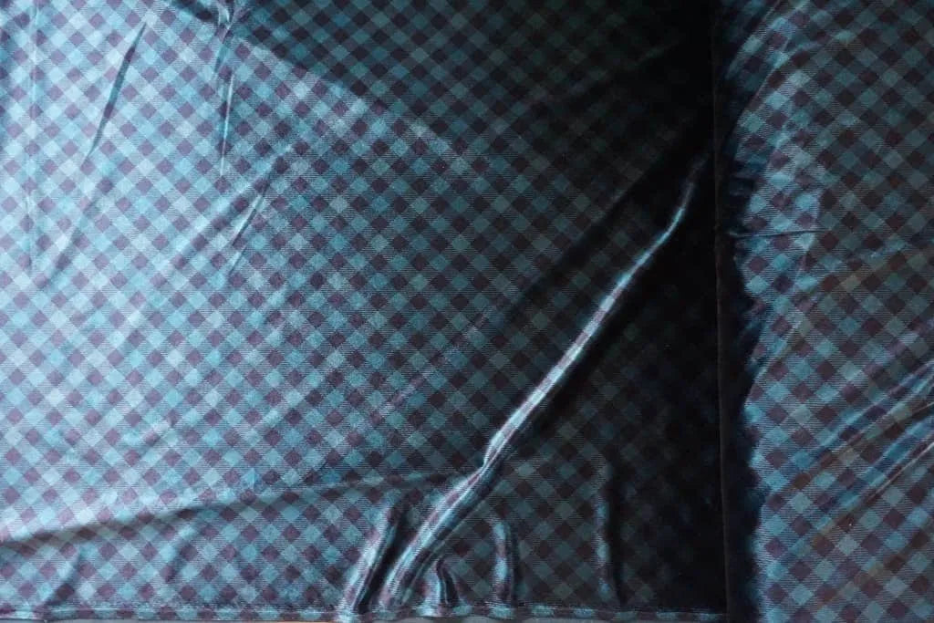 Green & Black Check Velvet