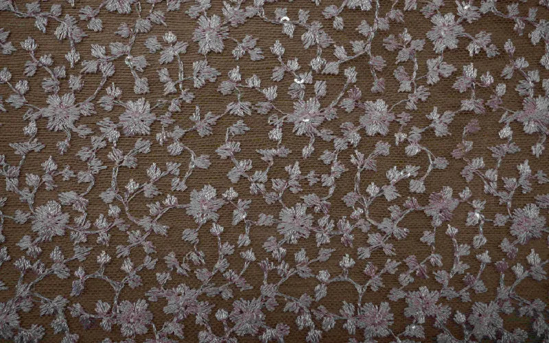 Sequin Floral Lace Blue & Pink