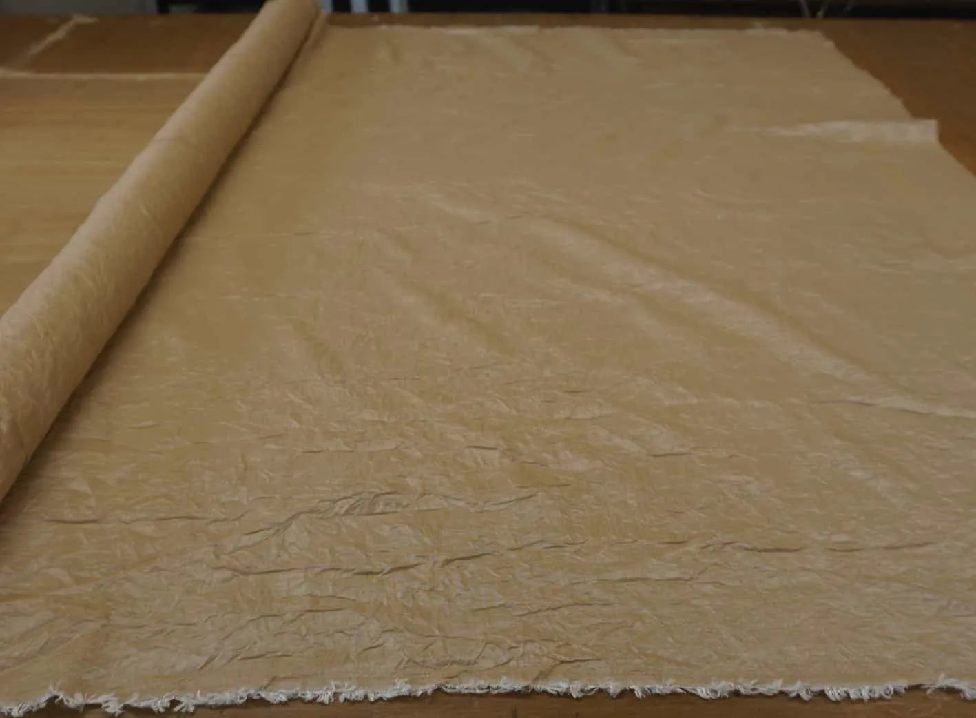 Dark Cream Crushed Taffeta